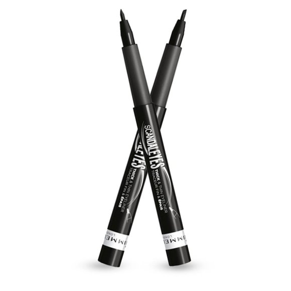 8/$16 Rimmel Blk SCANDALEYES THICK & THIN EYELINER - Picture 1 of 1